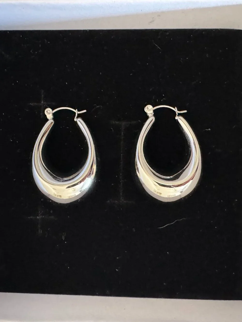 Rebel Silver Chunky Hoop Earrings - Picture 2 of 2